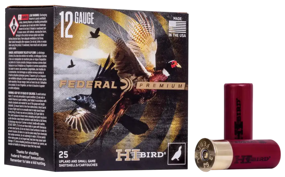 Federal Premium Hi-Bird 12 Gauge Shotgun Shells - 25 Rounds Per Box