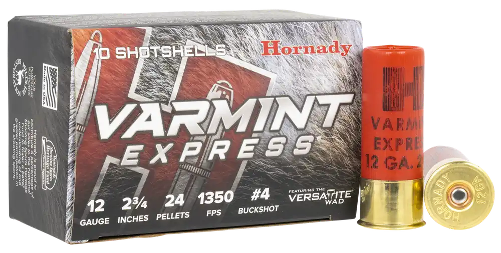 Hornady Varmint Express 12 Gauge 4 Buck Shot - 10 Rounds per Box