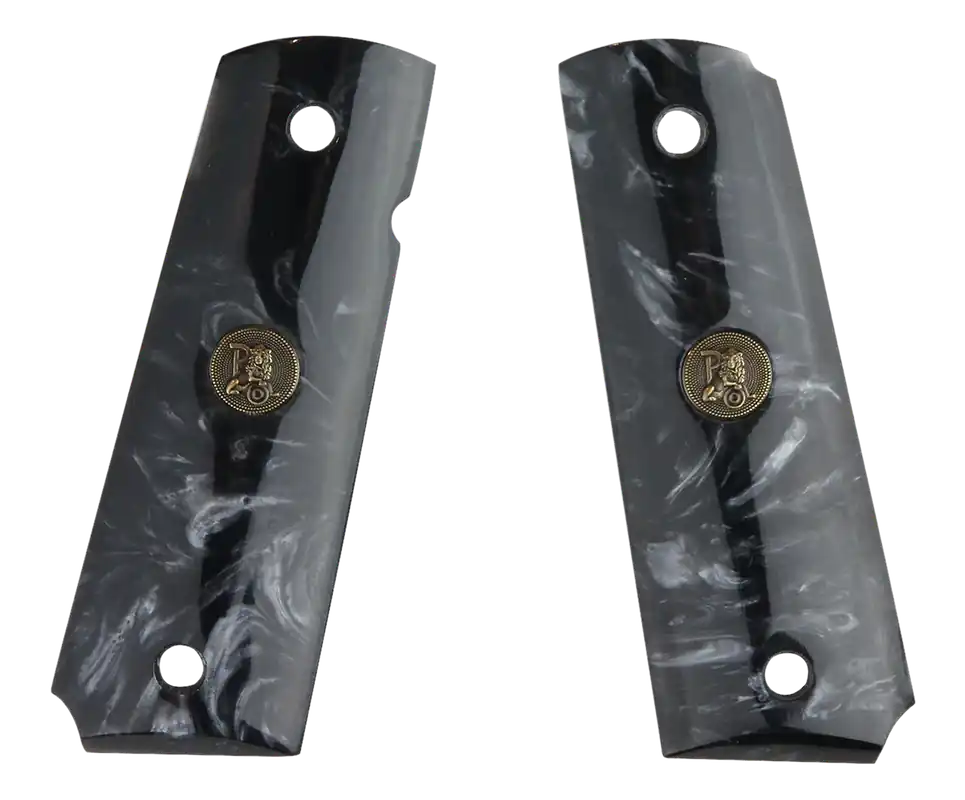 Pachmayr 62000 Custom 1911 Grip Panels - Black Simulated Pearl with Ambidextrous Safety