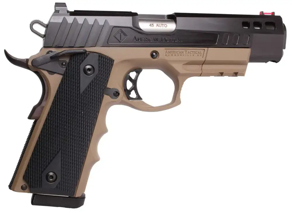 ATI ATIGFXH45FDE FXH-45 Hybrid 1911 45 ACP 5" 8+1 Flat Dark Earth Hardcoat Anodized Black Stainless Steel Black Polymer Grip