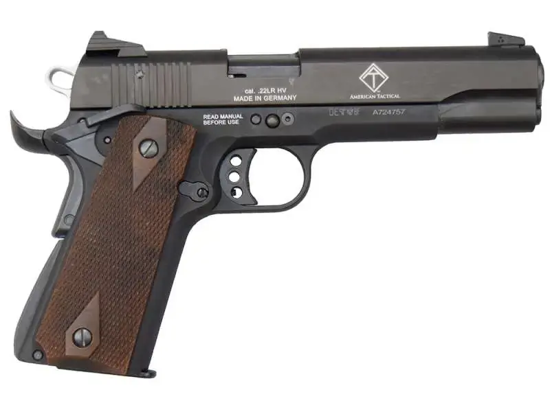 GSG GSG2210M1911 GSG 1911 22 LR 5" 10+1 Black Hardcoat Anodized Walnut Grip