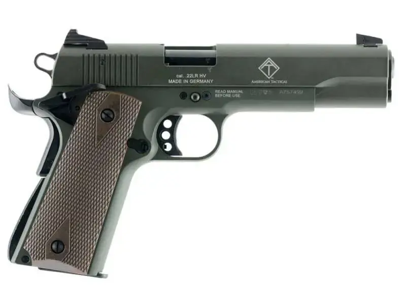 GSG GSG2210M1911G GSG 1911 22 LR 5" 10+1 OD Green Walnut Grip