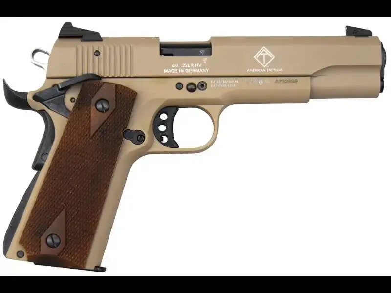 GSG GSG2210M1911T GSG 1911 22 LR 5" 10+1 Tan Walnut Grip