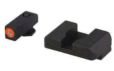 AmeriGlo GL436 Hackathorn Sight Fits Glock 42/43 Tritium Green w/Orange Outline Front Steel Black Rear Black