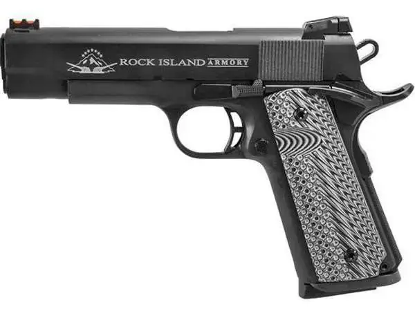 Rock Island 51487 Rock Ultra MS 45 ACP 4.25" 8+1 Black Parkerized Gray G10 Grip