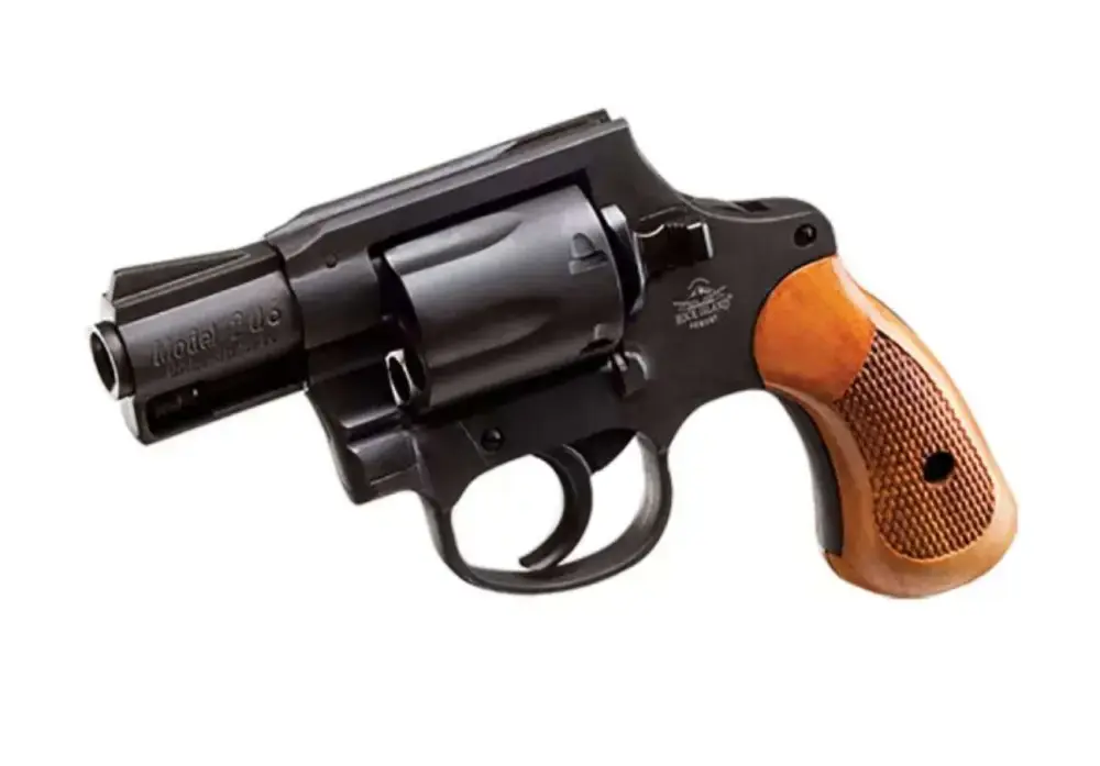 Rock Island 51280 Revolver M206 Spurless Single/Double 38 Special 2" 6 Wood Black Parkerized
