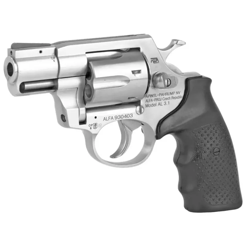 Rock Island 3520S AL3.1 357 Mag 6 Round 2" Stainless Steel Black Rubber Grip