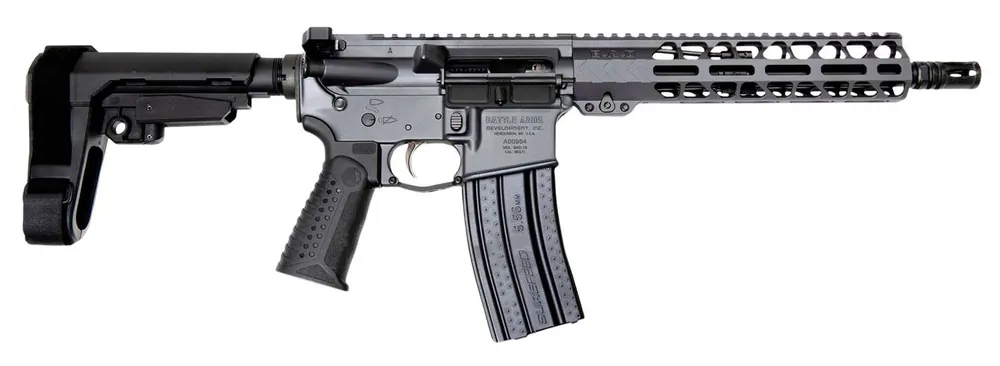 Battle Arms Development WORKHORSE 012 Workhorse Defense 223 Wylde 10.50" 30+1 Battlearms Gray Black Nitride SBA3 Pistol Brace Stock Black Polymer Grip