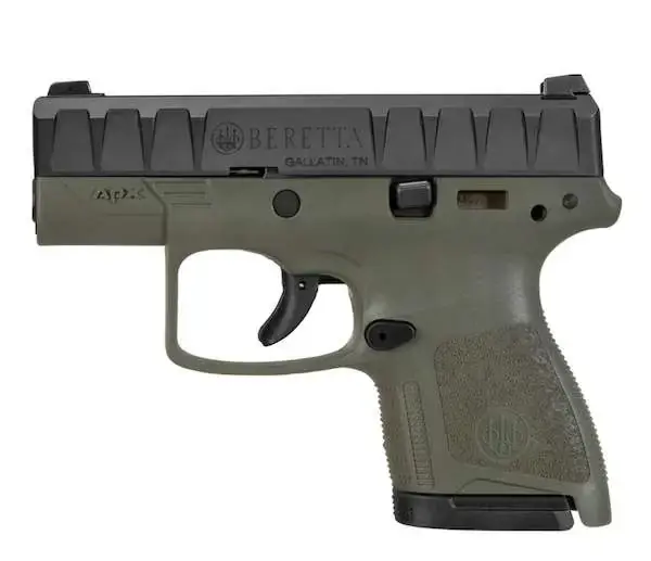 Beretta USA JAXN92007 APX Carry 9mm Luger 3" 6+1,8+1 Matte Blued Steel Slide OD Green Polymer Grip