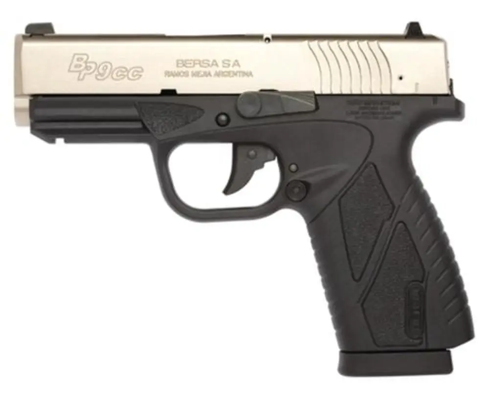 Bersa BP9DTCC BPCC Concealed Carry 9mm Luger 3.30" 8+1 Black Nickel Steel Slide Black Polymer Grip