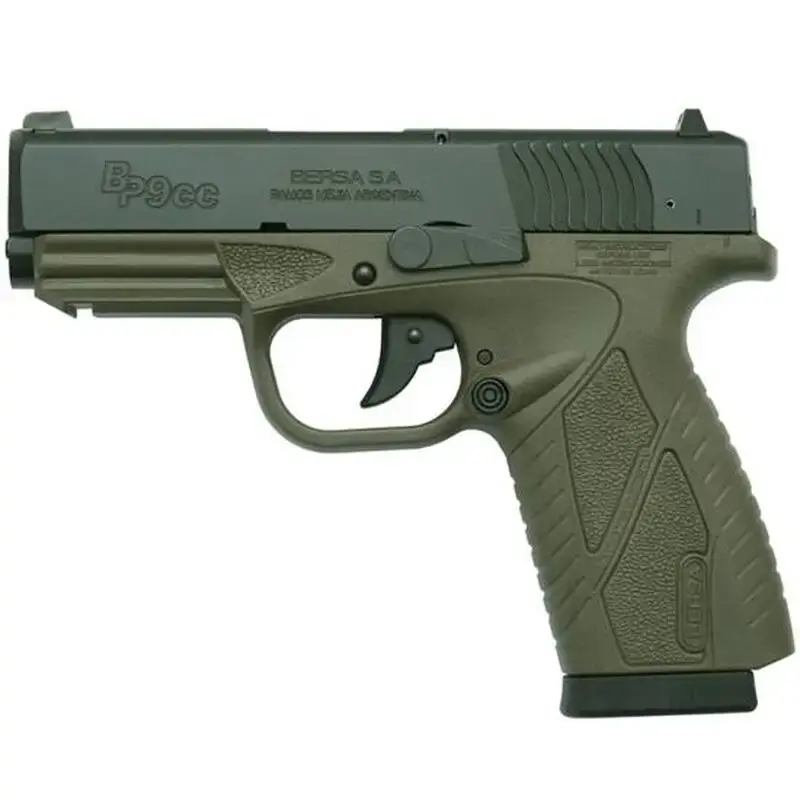 Bersa BP9ODCC BPCC 9mm Luger 3.30" 8+1 OD Green Steel, Polymer Grip
