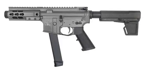 Brigade Firearms A0915531 BM-9 9mm Luger 5.50" 33+1 Tungsten Gray Cerakote Black Polymer Pistol Brace 5" Rail