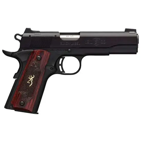 Browning 051851490 1911-22 Black Label Medallion 22 LR 4.25" 10+1 Black Black Stainless Steel Rosewood Grip