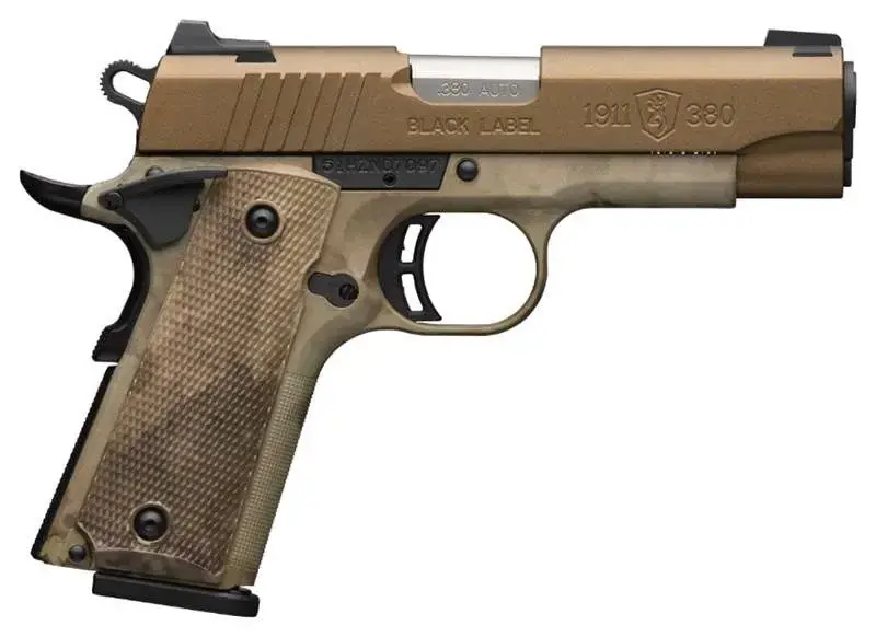 Browning 051962492 1911-380 Speed 380 ACP 4.25" 8+1 A-TACS AU Textured Grip