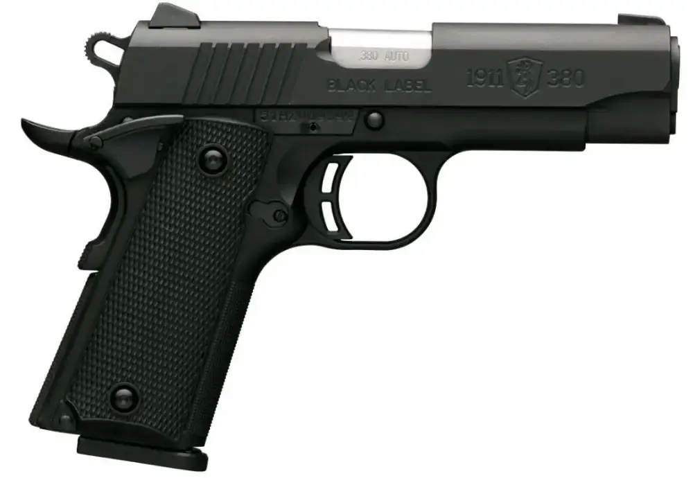 Browning 051905492 1911-380 Black Label Compact 380 ACP 3.63" 8+1 Black Black Stainless Steel Black Polymer Grip