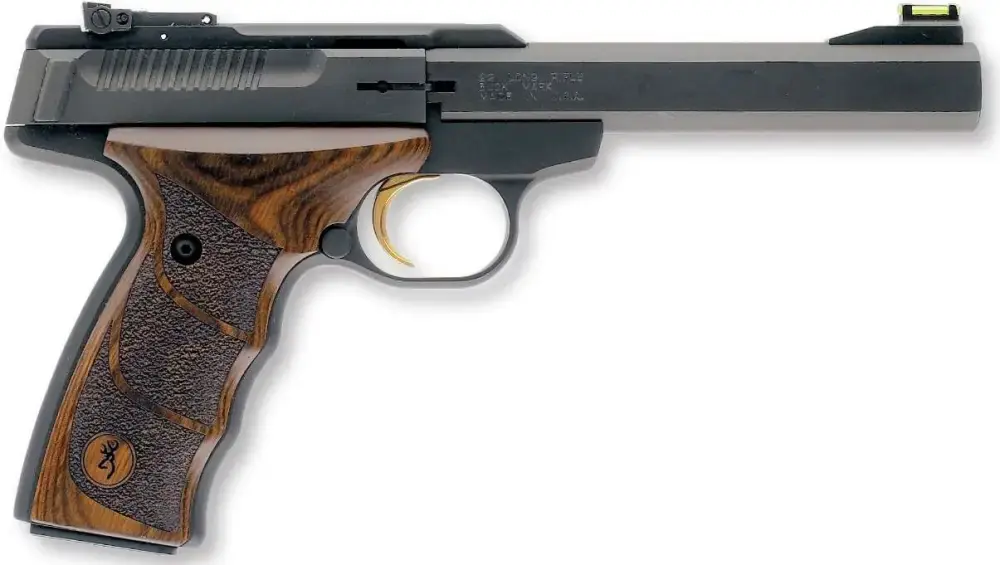 Browning 051428490 Buck Mark Plus UDX *CA Compliant 22 LR 5.50" 10+1 Black Aluminum Alloy, Brown Ultragrip DX