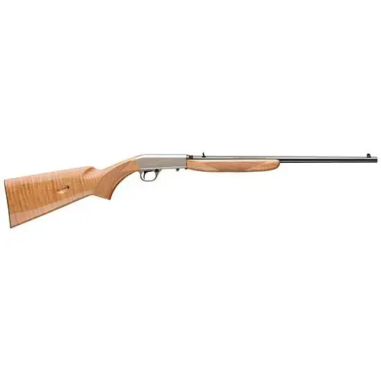 Browning 021022102 Semi-Auto 22 22 LR 10+1 19.30" Satin Nickel Gloss AAA Maple Fixed Checkered Stock Right Hand