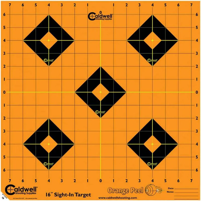Caldwell 495253 Orange Peel Sight-In Self-Adhesive Paper 16" 5-Diamond Orange Target Paper w/Black Target 5 Per Pack