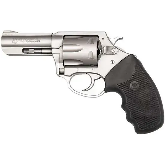 Charter Arms 73802 Pitbull SA/DA 380 ACP 6 Round 3" Stainless Stainless Black Rubber Grip