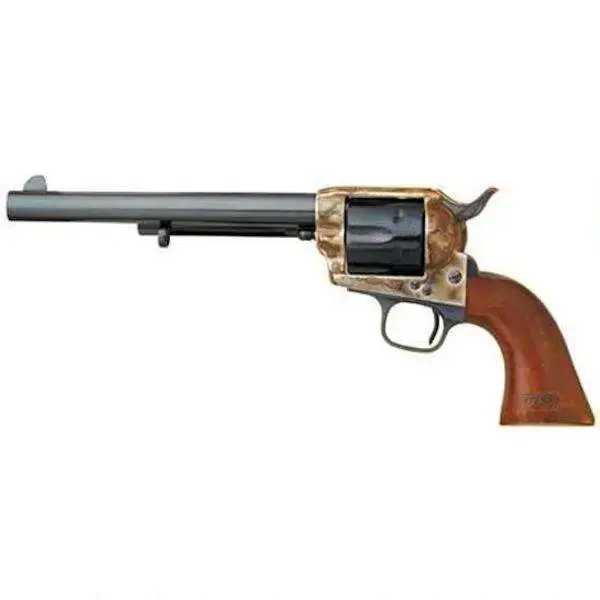 Cimarron CA514M00 Model P US Cavalry 45 Colt (LC) 6 Round 7.50" Blued Blued Walnut w/OWA Caratouche Grip