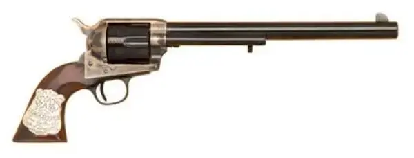 Cimarron CA558 Wyatt Earp Frontier Buntline Hollywood Series 45 Colt (LC) 6 Round 10" Blued Old Model Case Hardened Walnut Grip
