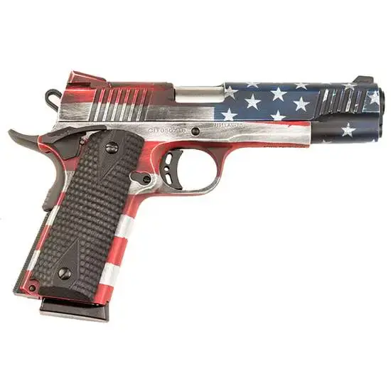 Citadel CIT45FSPUSA 1911-A1 USA 45 ACP 5" 8+1 American Flag Cerakote Black G10 Grip