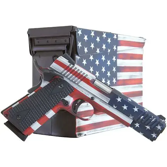 Citadel CITC45FUSAAC M-1911 with Ammo Can 45 ACP 5" 8+1 American Flag Cerakote Black G10 Grip