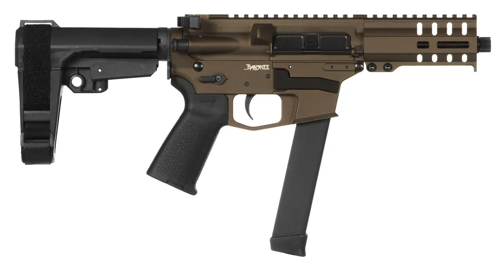 CMMG 99A172FMB Banshee 300 MKGS 9mm Luger 5" 33+1 Midnight Bronze Cerakote Black Magpul MOE Grip CMMG 6 Position RipBrace