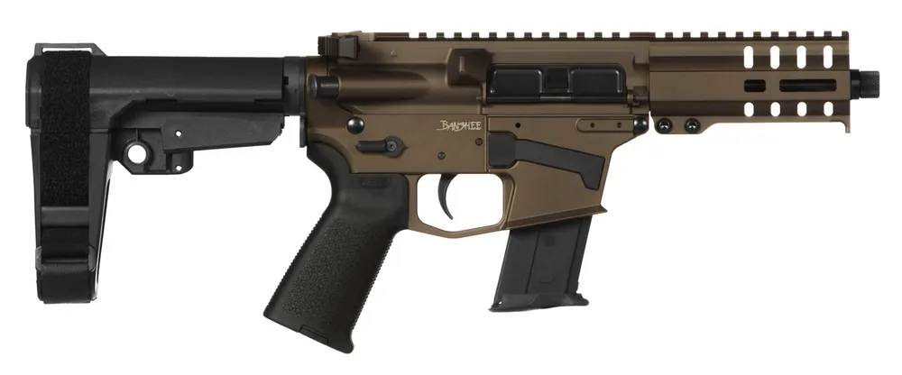 CMMG 57A1843MB Banshee 300 MK57 5.7x28mm 5" 20+1 Midnight Bronze Cerakote Black Magpul MOE Grip CMMG 6 Position RipBrace