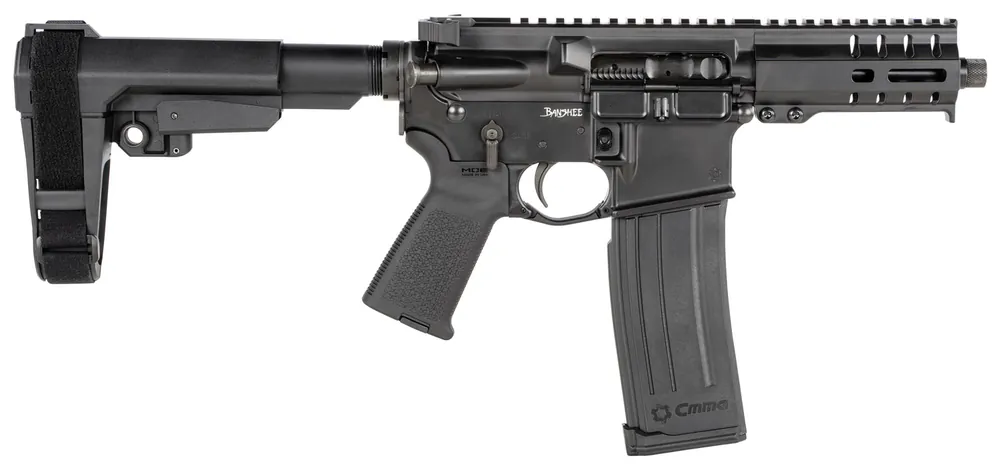 CMMG 54A186A-GB Banshee 300 MK4 5.7x28mm 5" 20+1 Graphite Black Cerakote Black Magpul MOE Grip CMMG 6 Position RipBrace