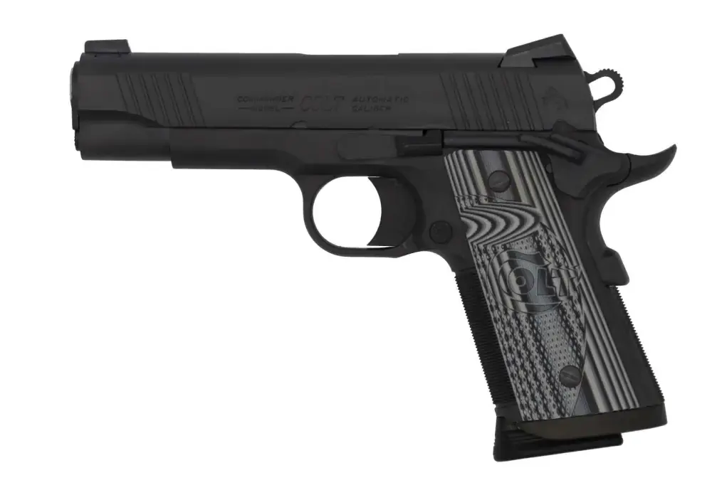 Colt Mfg O9840CCU Commander Combat Unit 45 ACP 4.25" 7+1 Black PVD Gray G10 Checkered w/Scallop Grip