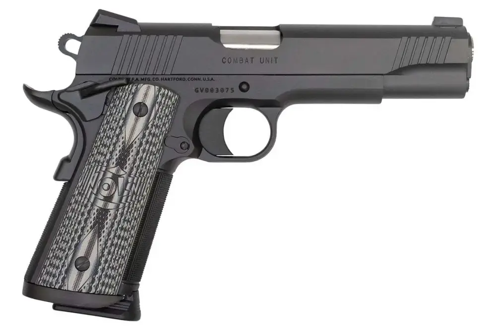 Colt Mfg O1080CCU Government Combat Unit 45 ACP 5" 8+1 Black PVD Black PVD Stainless Steel Black G10 Checkered w/Scallop Grip