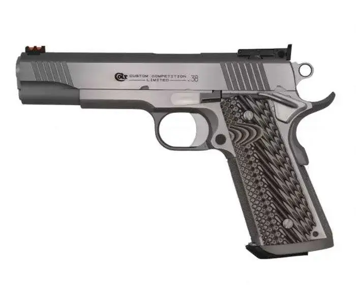 Colt Mfg O1073CS 1911 Custom Competition SAO 38 Super 5" 9+1 Brushed Stainless Black G10 Grip