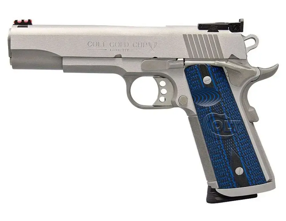 Colt Mfg O5070XE 1911 Gold Cup Trophy 45 ACP 5" 8+1 Stainless Steel Blue G10 w/Logo Grip