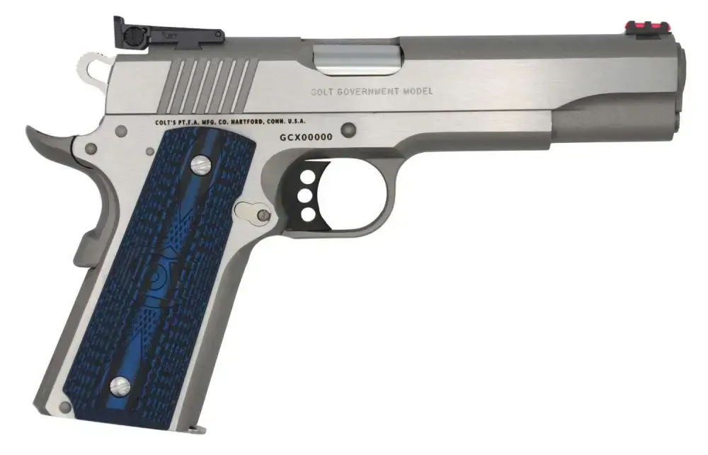 Colt Mfg O5070GCL Gold Cup Lite 45 ACP 5" 8+1 Stainless Steel Blue G10 Checkered w/Scallop Grip