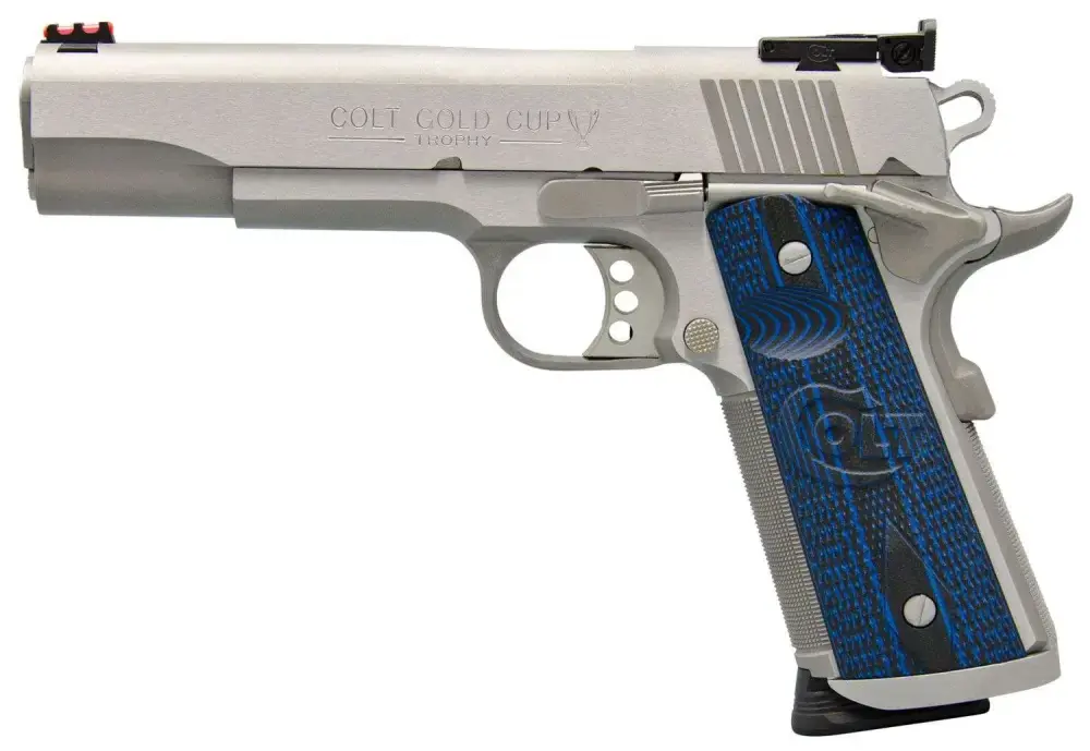 Colt Mfg O5072XE 1911 Gold Cup Trophy 9mm Luger 5" 9+1 Stainless Steel Blue G10 w/Logo Grip