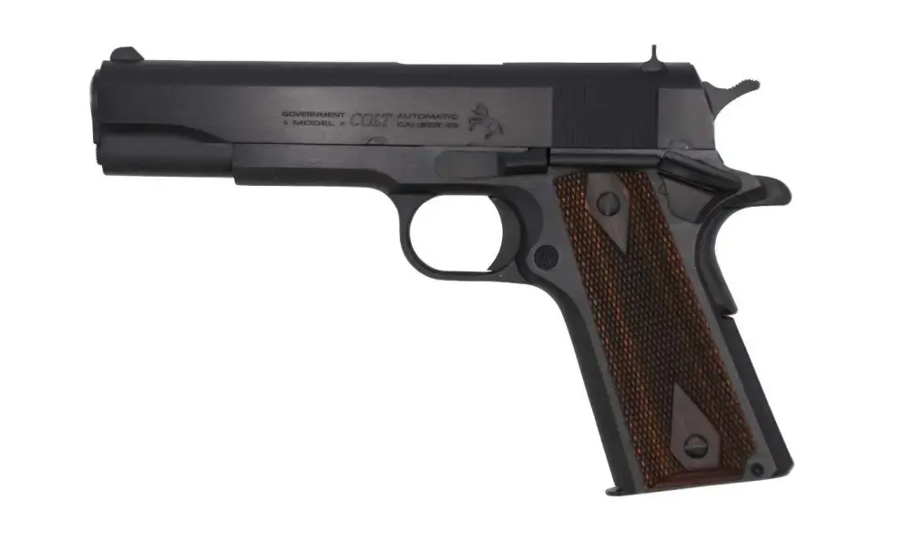 Colt Mfg O1911C 1911 Government Series 70 45 ACP 5" 7+1 Blued Double Diamond Checkered Rosewood Grip