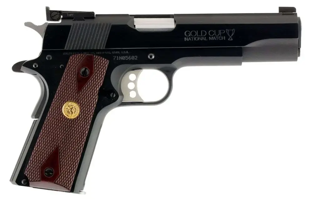 Colt Mfg O5872A1 1911 Gold Cup National Match Series 70 9mm Luger 5" 8+1 Blued Carbon Steel Walnut w/Gold Medallion Grip
