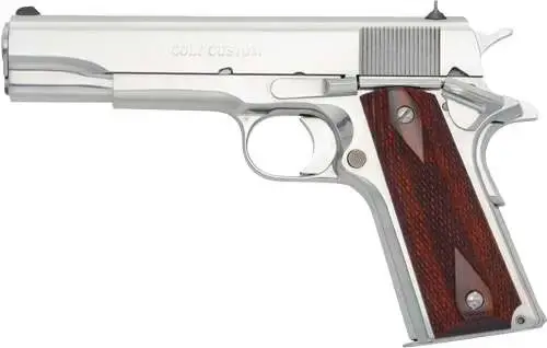Colt Mfg O2071ELC2 1991 Government 38 Super 5" 9+1 Stainless Steel High Polish Rosewood Grip
