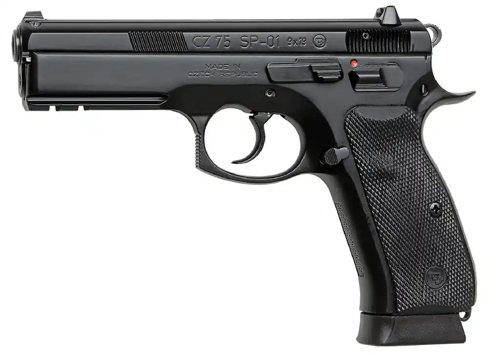 CZ 01152 CZ 75 SP-01 *CA Compliant 9mm Luger 4.60" 10+1 Black Black Rubber Grip