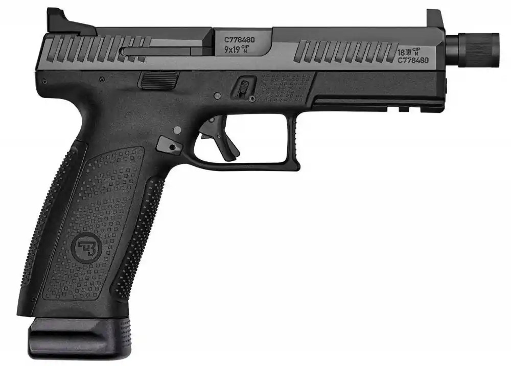 CZ 01543 P-10 Full Size 9mm Luger 4.50" 10+1 Black Black Interchangeable Backstrap Grip