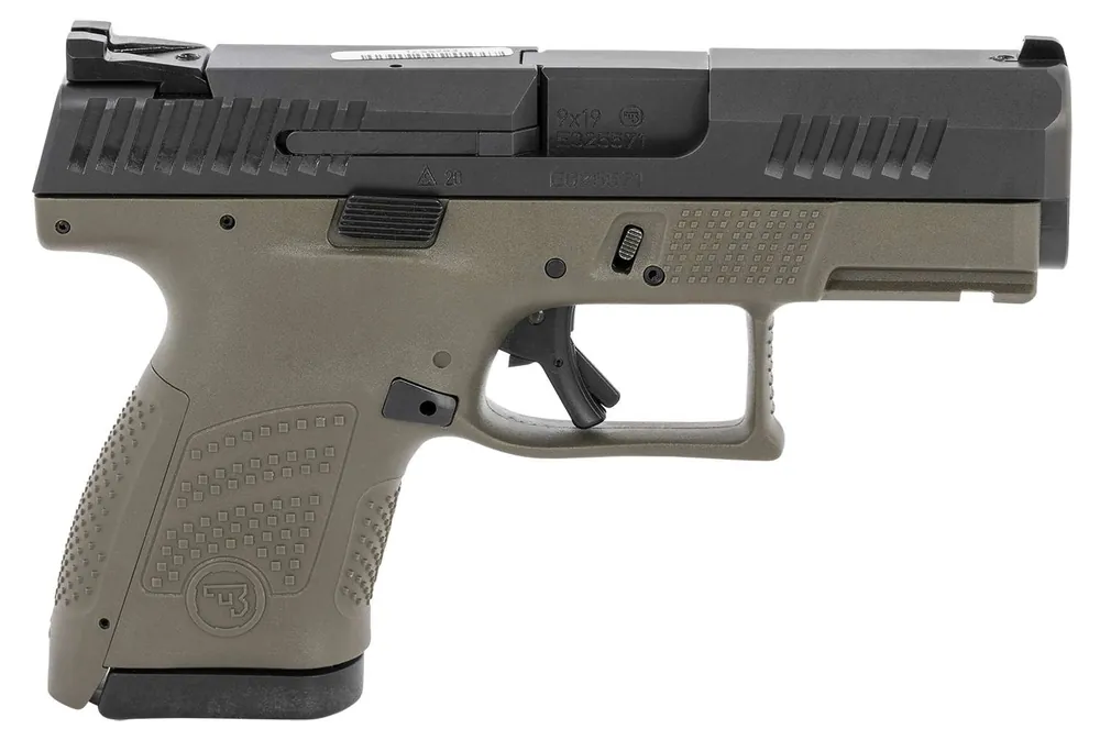 CZ 01565 P-10 Sub Compact 9mm Luger 3.50" 10+1 OD Green Black Nitride Slide OD Green Interchangeable Backstrap Grip Reverse Mag Release