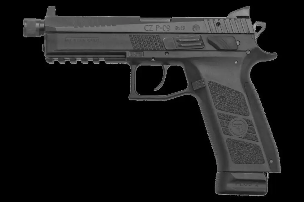 CZ 91270 P-09 Suppressor Ready 9mm Luger 5.10" 21+1 Black Black Interchangeable Backstrap Grip Night Sights
