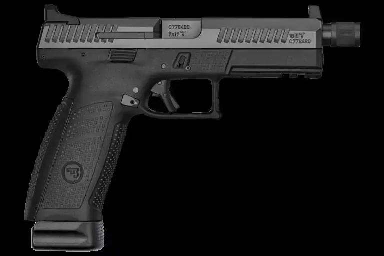 CZ 91543 P-10 Full Size 9mm Luger 4.50" 21+1 Black Black Interchangeable Backstrap Grip Suppressor Ready Night Sights