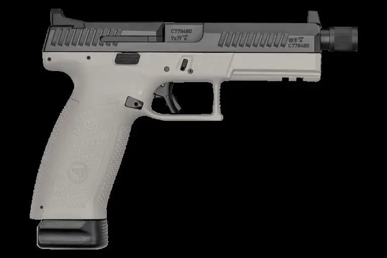 CZ 91544 P-10 Full Size 9mm Luger 4.50" 21+1 Black Nitride Slide Gray Polymer Grip Suppressor Ready Night Sights