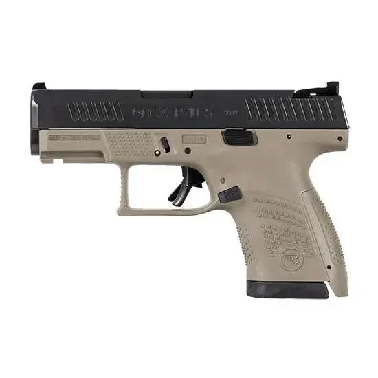 CZ 91561 P-10 Sub Compact 9mm Luger 3.50" 12+1 Flat Dark Earth Black Nitride Slide Flat Dark Earth Interchangeable Backstrap Grip Reverse Mag Release