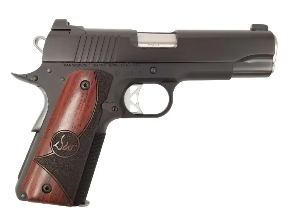 Dan Wesson 01834 Vigil Commander 45 ACP 4.25" 8+1 Black Aluminum Wood Grip