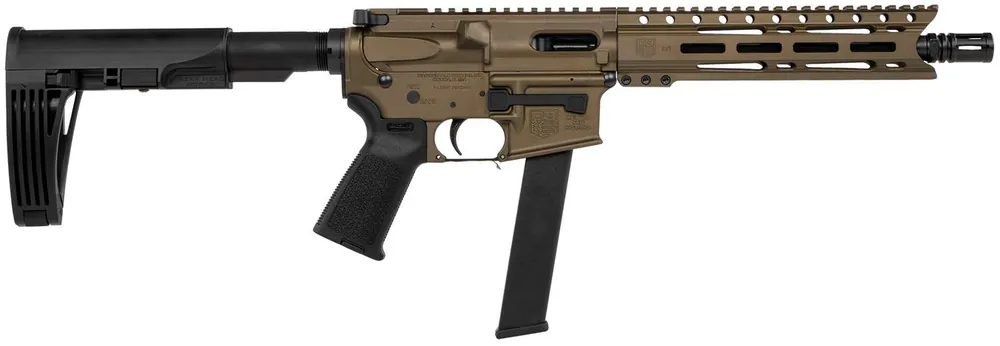 Diamondback DB9RPMLBB10 DB9R 9mm Luger 10" 32+1 Burnt Bronze Gearhead Works Tailhook Mod2 Brace Stock Black Magpul MOE Grip Right Hand 9" M-LOK