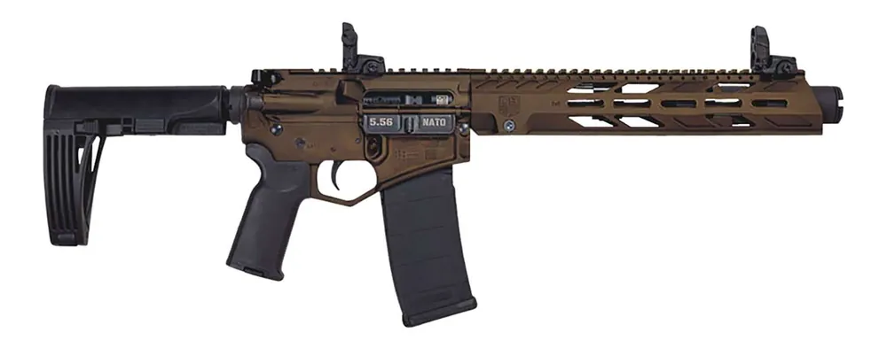Diamondback DB15PDS10MB DB15 5.56x45mm NATO 10" 30+1 Midnight Bronze Gearhead Works Tailhook Mod2 Brace Stock Black Magpul MOE-K2+ Grip Right Hand