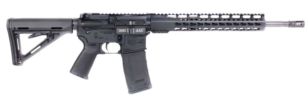 Diamondback DB15CCKM300B DB15 300 Blackout 16" 30+1 Black Hard Coat Anodized Adjustable Magpul MOE Carbine Stock Black Magpul MOE Grip